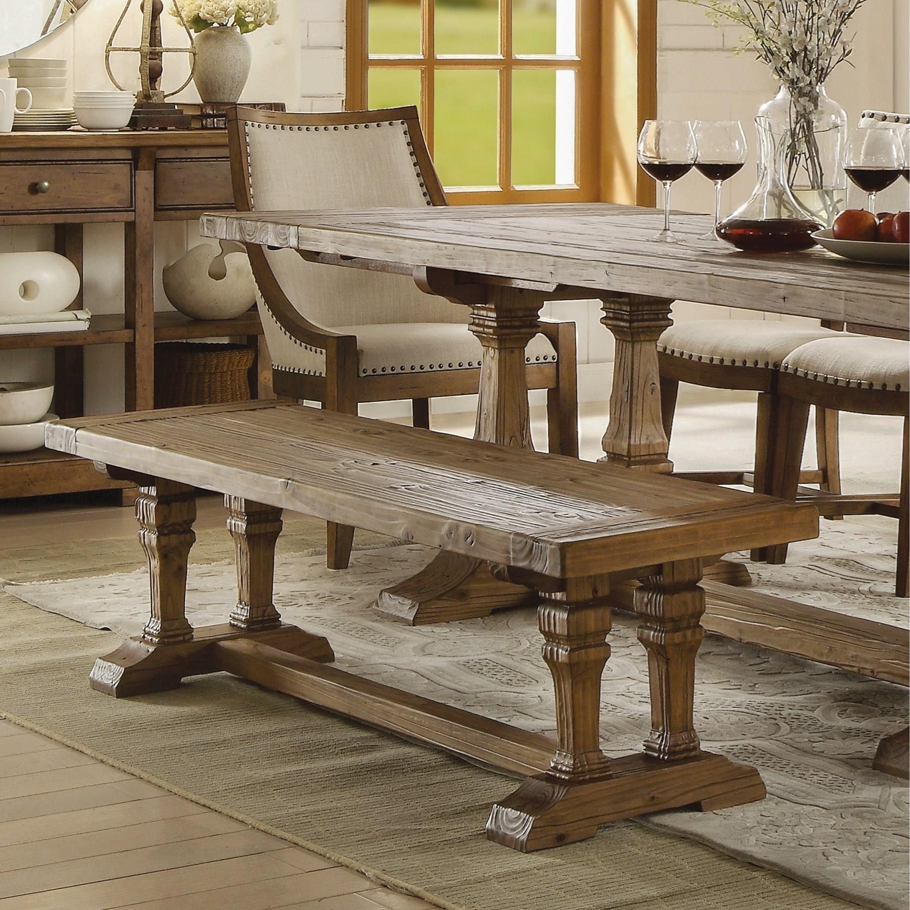 Solid wood bench online dining table